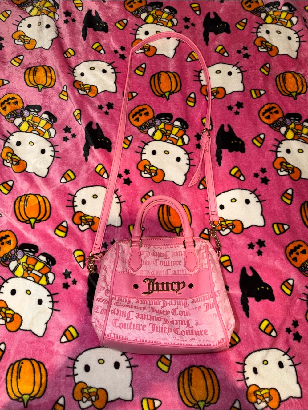 Juicy Couture Pink Logo Mini Satchel Crossbody
